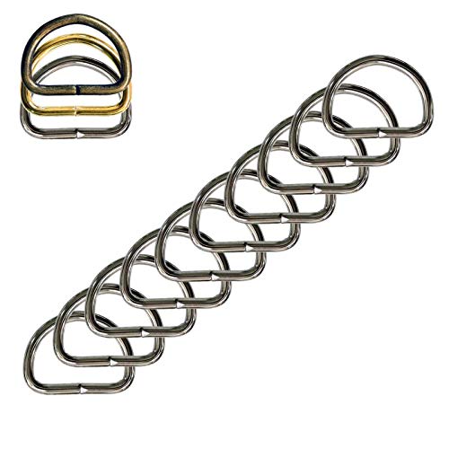 10 stabile Halbringe D-Ringe Metallring Halbrund Ring Größen- /Farbwahl, Farbe:silber, Größe:16 (12) x 12 x 2 mm von maDDma
