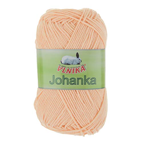 10 x 50g Strickgarn Johanka Strick-Wolle Handstrickgarn Klassikgarn Sommergarn Farbwahl, Farbe:090 apricot von maDDma