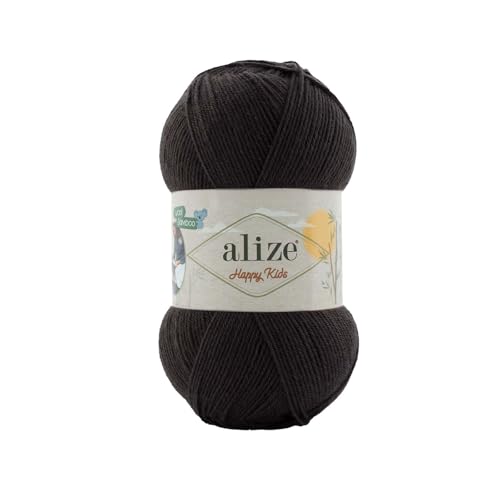 100g Alize Happy Kids Strickgarn Wolle Viskose Bambus Oeko-Tex 100 Häkelgarn Farbwahl, Farbe:60 schwarz 100g Alize Happy Kids Strickgarn Wolle Viskose Bambus Oeko-Tex 100 Häkelgarn Farbwahl, Farbe:60 schwarz von maDDma