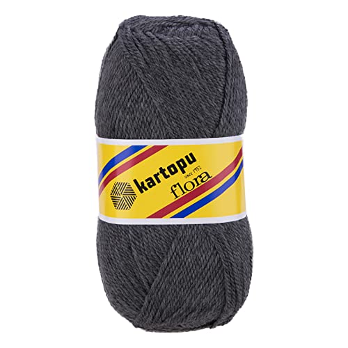 100g Strick-Häkel-Garn KARTOPU FLORA, bitte Farbe wählen, Farbe:K1003 dunkelgrau meliert 100g Strick-Häkel-Garn KARTOPU FLORA, bitte Farbe wählen, Farbe:K1003 dunkelgrau meliert von maDDma