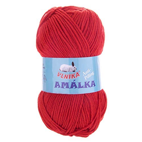 100g Strickgarn Amalka Strick-Wolle Polyacryl Anti Pilling Effekt Farbwahl, Farbe:119 rot 100g Strickgarn Amalka Strick-Wolle Polyacryl Anti Pilling Effekt Farbwahl, Farbe:119 rot von maDDma
