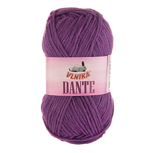 100g Strickgarn Dante Uni und Color Häkelgarn Handstrickgarn Wolle Farbwahl, Farbe:1323 violett von maDDma
