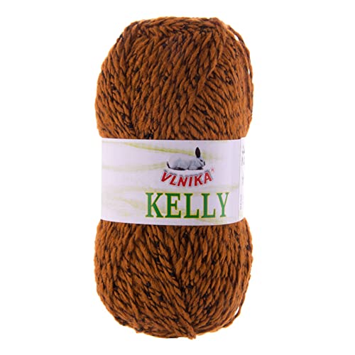 100g Strickgarn Kelly Strick-Wolle Klassikgarn Polyacryl, Farbwahl, Farbe:42 hellbraun von maDDma