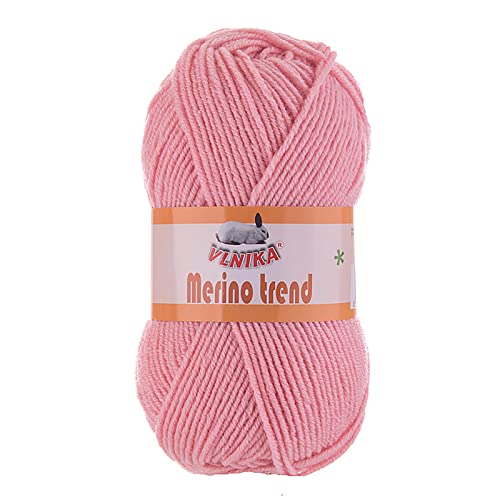 100g Strickgarn Merino trend aus 49% Merino-Wolle Strickwolle Wintergarn Handstrickgarn, Farbe:103 rosa von maDDma