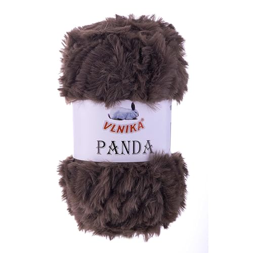 100g Strickgarn Panda Strick-Wolle - Garn Kuschelwolle Plüschwolle, Farbe:006 schokobraun von maDDma