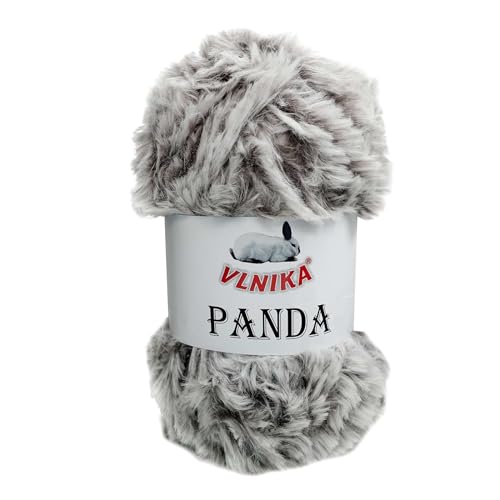 100g Strickgarn Panda Strick-Wolle Kunstfell Garn Kuschelwolle Plüschwolle, Farbe:039 weiß-beigegrau 100g Strickgarn Panda Strick-Wolle Kunstfell Garn Kuschelwolle Plüschwolle, Farbe:039 weiß-beigegrau von maDDma