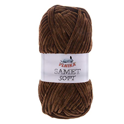 100g Strickgarn Samet Soft Chenille-Strickgarn Samtwolle Strickwolle flauschig Farbwahl, Farbe:265 rehbraun 100g Strickgarn Samet Soft Chenille-Strickgarn Samtwolle Strickwolle flauschig Farbwahl, Farbe:265 rehbraun von maDDma