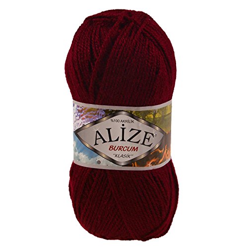 100g Strickgarn Strickwolle Alize Burcum uni/einfarbig, wähle deine Farbe, Farbe:57 bordeaux rot 100g Strickgarn Strickwolle Alize Burcum uni/einfarbig, wähle deine Farbe, Farbe:57 bordeaux rot von maDDma