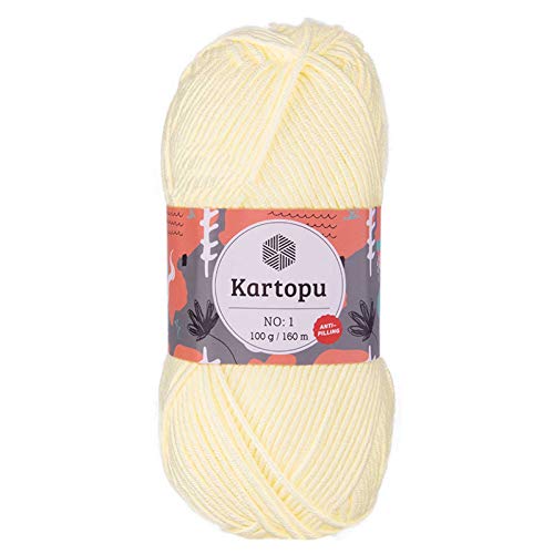 100g Strickwolle Kartopu NO:1 Polyacryl-Strickgarn Anti Pilling Effekt Oeko-Tex zertifiziert Wolle Farbwahl, Farbe:K025 creme 100g Strickwolle Kartopu NO:1 Polyacryl-Strickgarn Anti Pilling Effekt Oeko-Tex zertifiziert Wolle Farbwahl, Farbe:K025 creme von maDDma