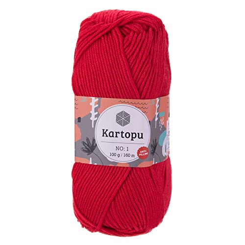 100g Strickwolle Kartopu NO:1 Polyacryl-Strickgarn Anti Pilling Effekt Oeko-Tex zertifiziert Wolle Farbwahl, Farbe:K125 karminrot 100g Strickwolle Kartopu NO:1 Polyacryl-Strickgarn Anti Pilling Effekt Oeko-Tex zertifiziert Wolle Farbwahl, Farbe:K125 karminrot von maDDma