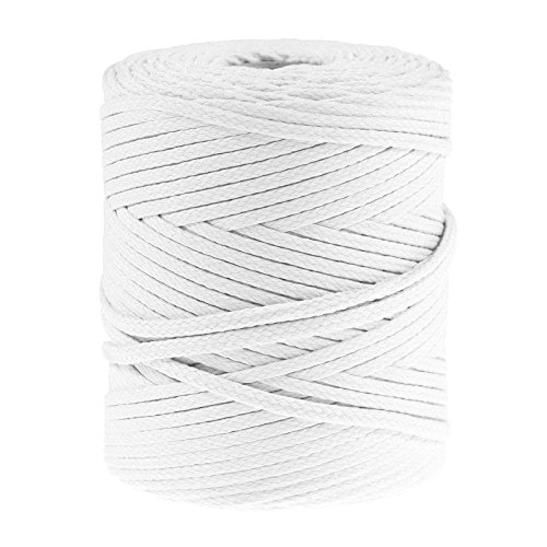 100m Polyester-Schnur Kordel 4mm, PES Kordel Flechtschnur, Polyesterkordel, Farbe:weiß von maDDma