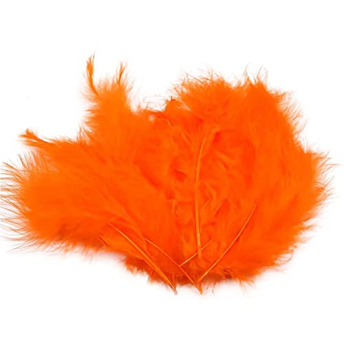 Flaumfedern Kostümzubehör Dekofedern 7-10cm Traumfängerfedern Federn Bastelfedern, Farbe:orange von maDDma