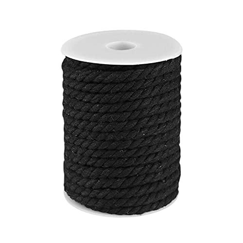 10m Baumwollseil 12mm gedreht Baumwollschnur Baumwoll-Kordel Makramee Naturseil Tauwerk, Größe:12mm, Farbe:schwarz von maDDma