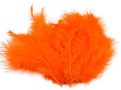 15-20 Flaumfedern 09-17cm gefärbt Bastelfedern Schmuckfedern Feder Farbwahl, Größe:09-17 cm, Farbe:01 orange von maDDma