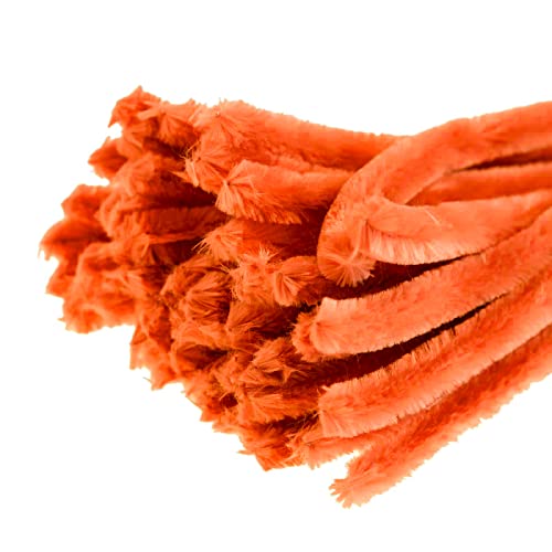 15 Pfeifenreiniger 15mm x 30cm Pfeifenputzer Biegeplüsch Chenilledraht Bastelchenille, Farbe:orange von maDDma