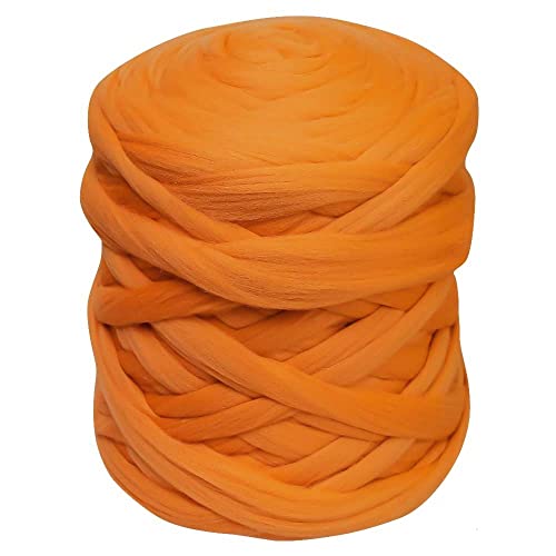 1m Filzwolle Märchenwolle 60 Farben Merino Nassfilzen Trockenfilzen Spinnen ca. 25g Meterware, Farbe Wolle:001 orange von maDDma