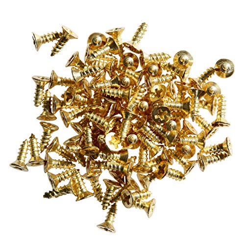 200 Senkkopf-Schrauben, Minischrauben, Blechschrauben, Größe u. Farbe wählbar, Schrauben:200 Stück-6x4mm-gold 200 Senkkopf-Schrauben, Minischrauben, Blechschrauben, Größe u. Farbe wählbar, Schrauben:200 Stück-6x4mm-gold von maDDma