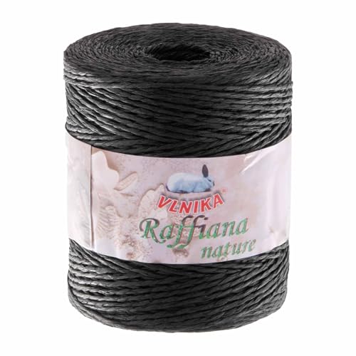 200g Papiergarn Raffiana Nature zum Häkeln Bastband gezwirnt Farbauswahl, Farbe:schwarz 200g Papiergarn Raffiana Nature zum Häkeln Bastband gezwirnt Farbauswahl, Farbe:schwarz von maDDma