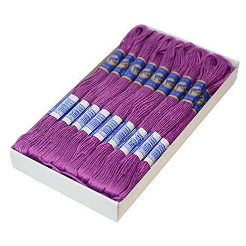 24 Docken Stickgarn je ca. 8m / Sticktwist 100% Baumwolle Stickerei verschiedene Farbwahl, Farbe :4372 violett von maDDma