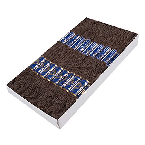 24 Docken Stickgarn je ca. 8m / Sticktwist 100% Baumwolle Stickerei verschiedene Farbwahl, Farbe :7992 dunkelbraun von maDDma