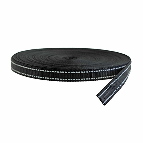 25 Meter Gurtband reflektierend, Reflektorband, schwarz, verschiedene Größen, Größe:20mm von maDDma