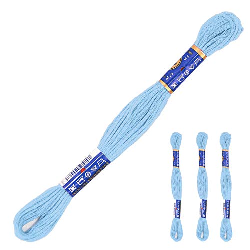 3 Docken Stickgarn je ca. 8m / Sticktwist 100% Baumwolle Stickerei verschiedene Farbwahl, Farbe :5622 graublau von maDDma