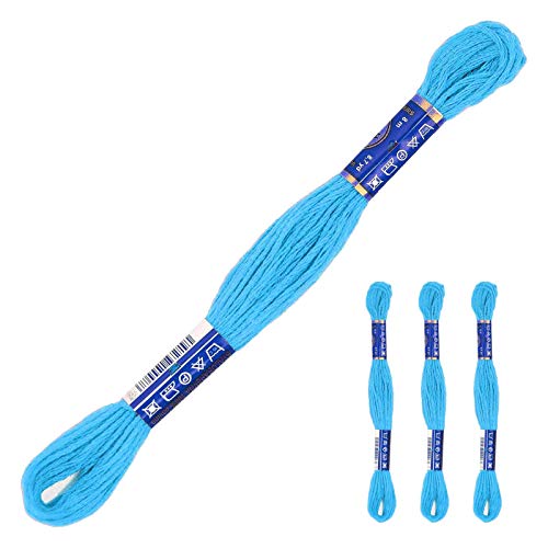 3 Docken Stickgarn je ca. 8m / Sticktwist 100% Baumwolle Stickerei verschiedene Farbwahl, Farbe :5742 blauer Türkis von maDDma