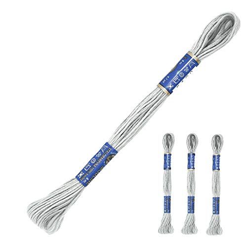 3 Docken Stickgarn je ca. 8m / Sticktwist 100% Baumwolle Stickerei verschiedene Farbwahl, Farbe :8122 hellgrau von maDDma