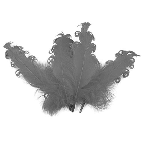 4 Gänsefedern lockig, 15-18cm, unterschiedliche Farben - DIY Deko Federn, Farbe:dunkelgrau 4 Gänsefedern lockig, 15-18cm, unterschiedliche Farben - DIY Deko Federn, Farbe:dunkelgrau von maDDma