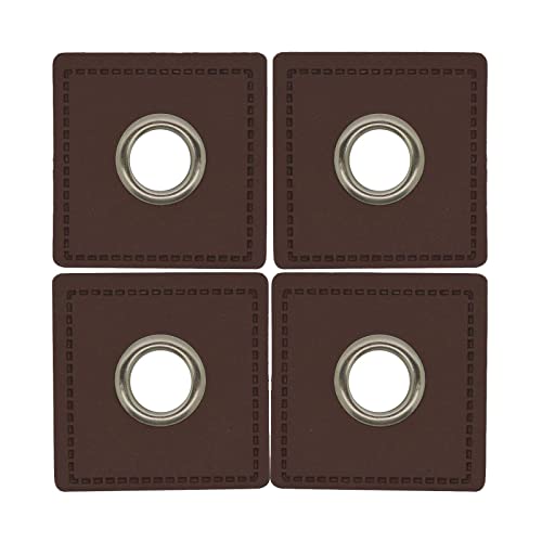 4 Metall-Ösen auf Kunstleder für Hoodies oder Taschen Ösenpatch, Farbwahl, Farbe:braun | Öse silbern 4 Metall-Ösen auf Kunstleder für Hoodies oder Taschen Ösenpatch, Farbwahl, Farbe:braun | Öse silbern von maDDma