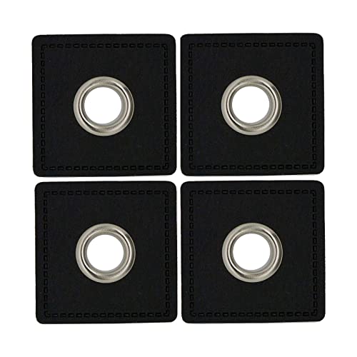 4 Metall-Ösen auf Kunstleder für Hoodies oder Taschen Ösenpatch, Farbwahl, Farbe:schwarz | Öse nickel 4 Metall-Ösen auf Kunstleder für Hoodies oder Taschen Ösenpatch, Farbwahl, Farbe:schwarz | Öse nickel von maDDma