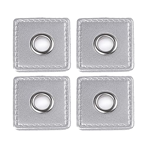 maDDma ® 4 Metall-Ösen auf Kunstleder für Hoodies oder Taschen Ösenpatch, Silber | Öse silbern von maDDma