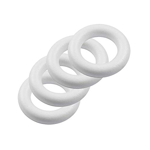 4 Styropor Ringe, Vollform, weiß, verschiedene Größen - Kreis Rohling DIY, Größe:13cm von maDDma