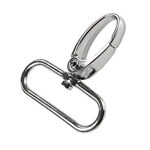 5 Bolzen-Karabiner Karabinerhaken Taschenkarabiner Größen Farbwahl - Gurtband Hundeleinen, Farbe:silber, Größe:B 38mm L 45mm von maDDma