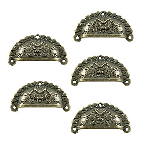 5 Muschel-Griffe Schubladengriffe Möbelgriffe Muschelgriff bronze Größenwahl, Größe:M = 68 x 36 x 12 mm von maDDma