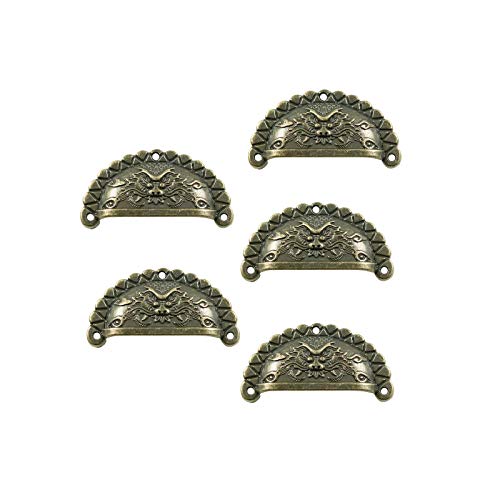 5 Muschel-Griffe Schubladengriffe Möbelgriffe Muschelgriff bronze Größenwahl, Größe:S = 45 x 24 x 11 mm von maDDma