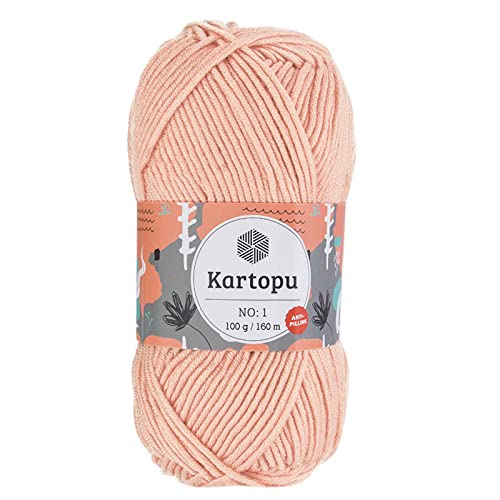 5 x 100g Strickgarn Kartopu NO:1 Wolle Anti Pilling Effekt OEKO-Tex zertifiziert Wolle Farbwahl, Farbe:K1873 altrosa von maDDma