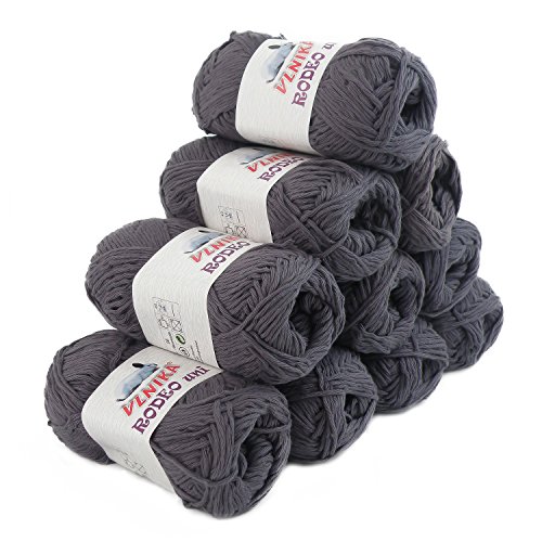 500g Baumwoll-Strickgarn Rodeo Uni Handstrickgarn Klassikgarn freie Farbwahl, Farbe:509 dunkelgrau von maDDma