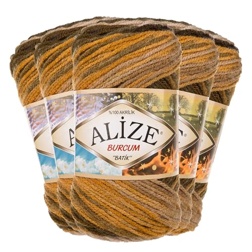 500g Strick-Garn ALIZE BURCUM Batik Strick-Wolle Handstrickgarn, Farbe wählbar, Farbe:5850 beige grün gelb 500g Strick-Garn ALIZE BURCUM Batik Strick-Wolle Handstrickgarn, Farbe wählbar, Farbe:5850 beige grün gelb von maDDma