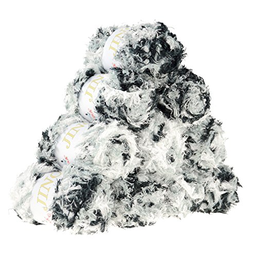 500g Strick-Garn Jino Kuschelgarn Plüschgarn by VLNIKA Farbauswahl, Farbe:1124 schwarz-weiß-grau 500g Strick-Garn Jino Kuschelgarn Plüschgarn by VLNIKA Farbauswahl, Farbe:1124 schwarz-weiß-grau von maDDma