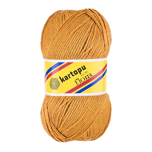 500g Strick-Häkel-Garn KARTOPU FLORA Acryl-Wolle Farbwahl waschbar, Farbe:K310 ocker von maDDma