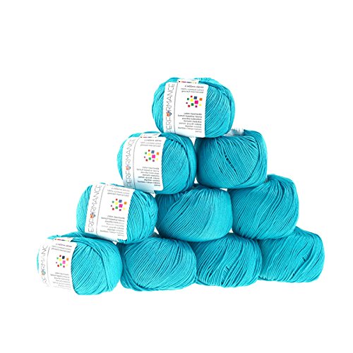 500g Strickgarn Cotton Gem Baumwolle Häkelgarn Farbwahl zur Auswahl, Farbe:türkis von maDDma