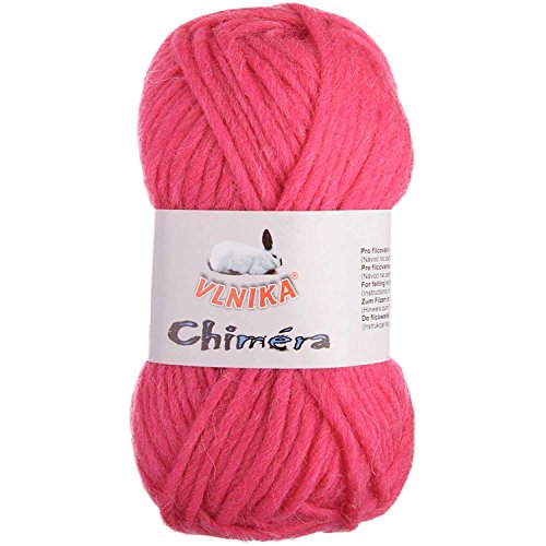 50g Filzwolle CHIMERA, Wolle zum Strickfilzen, Farbauswahl, Farbe:pink von maDDma