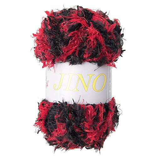 50g Strick-Garn Jino Kuschelgarn Plüschgarn by VLNIKA Farbauswahl, Farbe:1023 schwarz-rot 50g Strick-Garn Jino Kuschelgarn Plüschgarn by VLNIKA Farbauswahl, Farbe:1023 schwarz-rot von maDDma