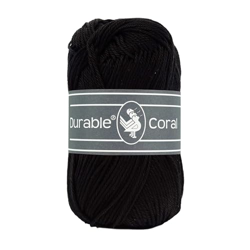 50g Strickgarn Häkelgarn Durable Coral Uni Baumwollgarn Sommergarn 90 Farben, Farbe:325 schwarz 50g Strickgarn Häkelgarn Durable Coral Uni Baumwollgarn Sommergarn 90 Farben, Farbe:325 schwarz von maDDma