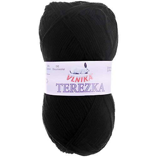 50g Strickgarn Häkelgarn Terezka 100% Baumwolle Baumwollgarn Baumwollstrickgarn, Farbe:schwarz 50g Strickgarn Häkelgarn Terezka 100% Baumwolle Baumwollgarn Baumwollstrickgarn, Farbe:schwarz von maDDma