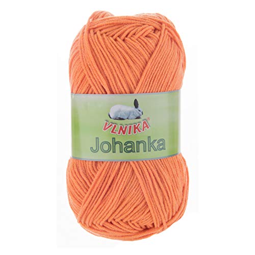 50g Strickgarn Johanka Strick-Wolle Handstrickgarn Klassikgarn Sommergarn Farbwahl, Farbe:098 orange von maDDma