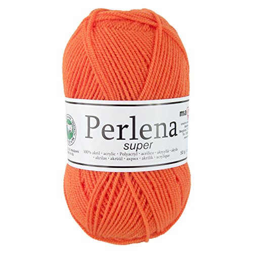 50g Strickgarn Perlena Strick-Wolle Handstrickgarn uni + mehrfarbig, Farbwahl, Farbe:orange von maDDma