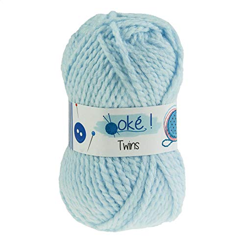 50g Strickgarn TWINS Strickwolle Wolle Handstrickgarn Winter-Strickgarn warm, Farbe:291 babyblau von maDDma