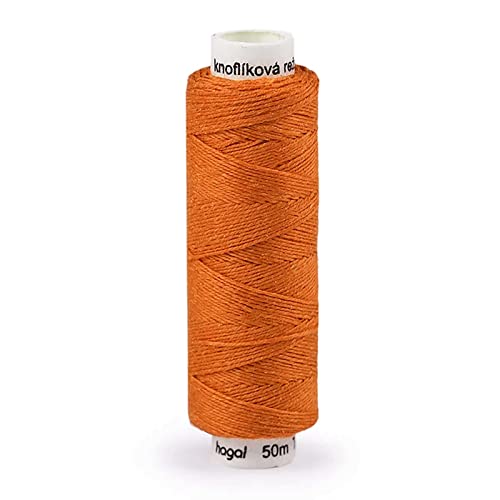 50m Nähgarn Leinen-Garn Leinenzwirn Klöppelgarn Nähfaden Leinengarn Farbwahl, Farbe:orange von maDDma